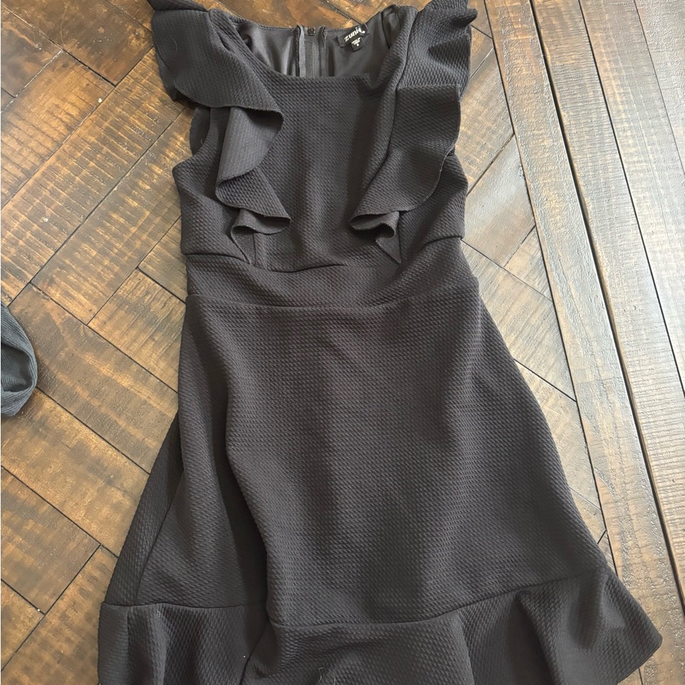 Elegant Black Ruffle Dress